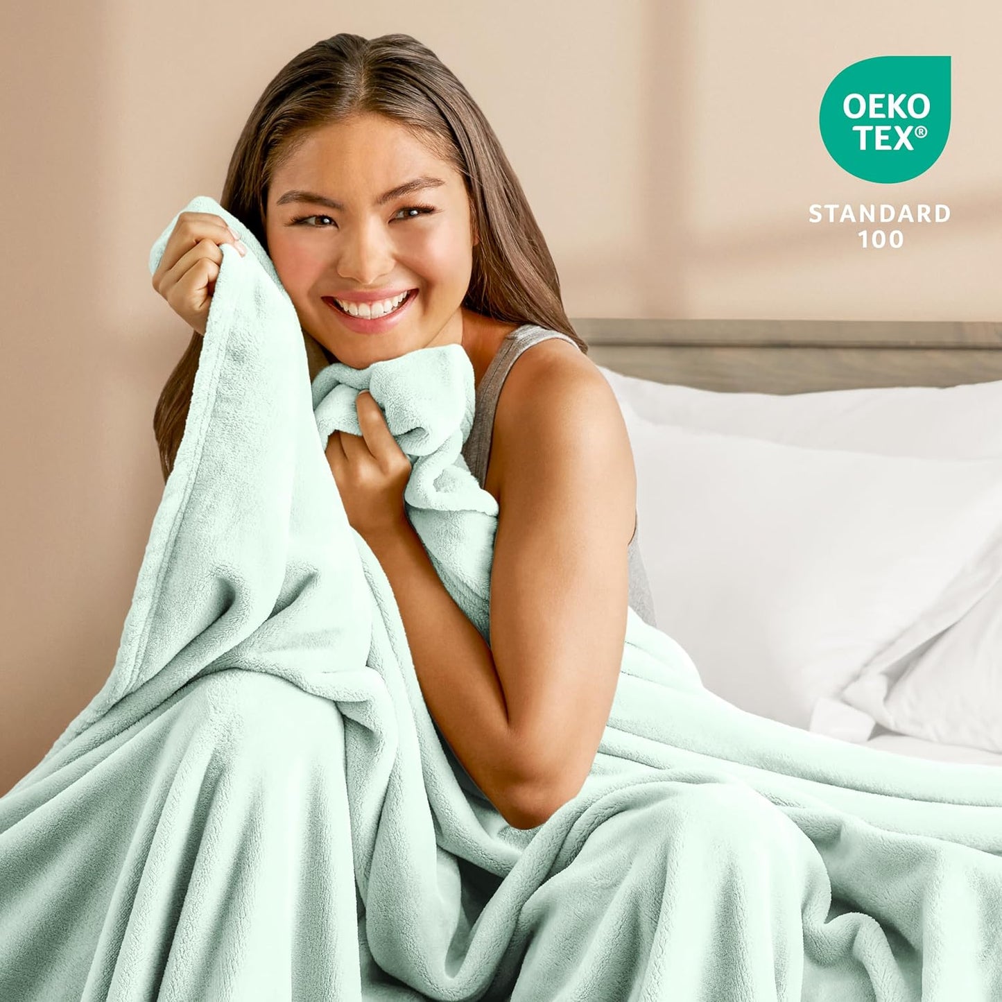 Fleece Blanket - King Size - Ultra-Soft Lightweight for Bed, Sofa, and Couch - Luxury Microplush - Cozy Warm Blanket (King, Spring Mint)