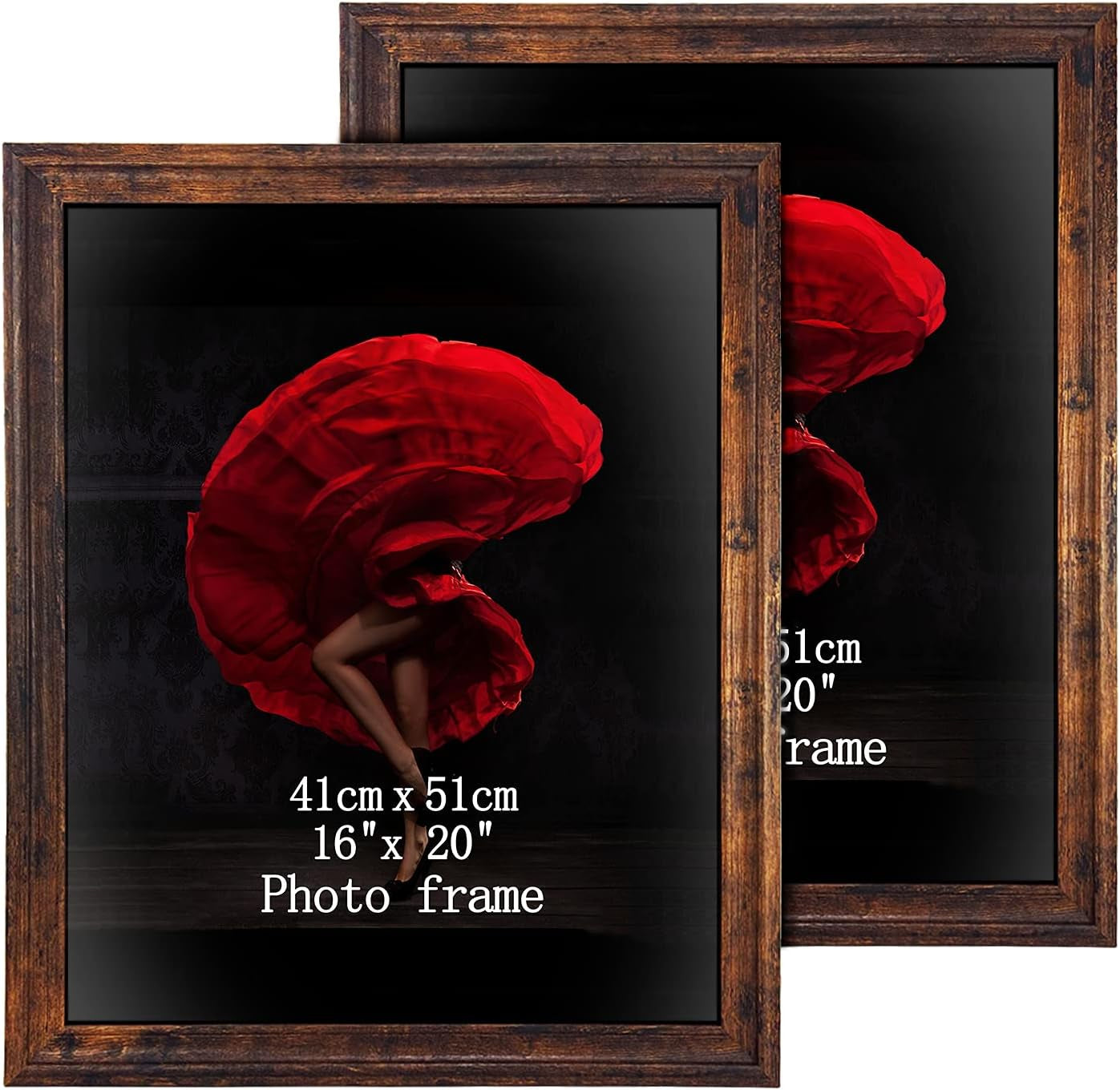 16X20 Picture Frames Set of 2 Rustic 20X16 Photo Frame for Vertical Horizontal Wall Hanging