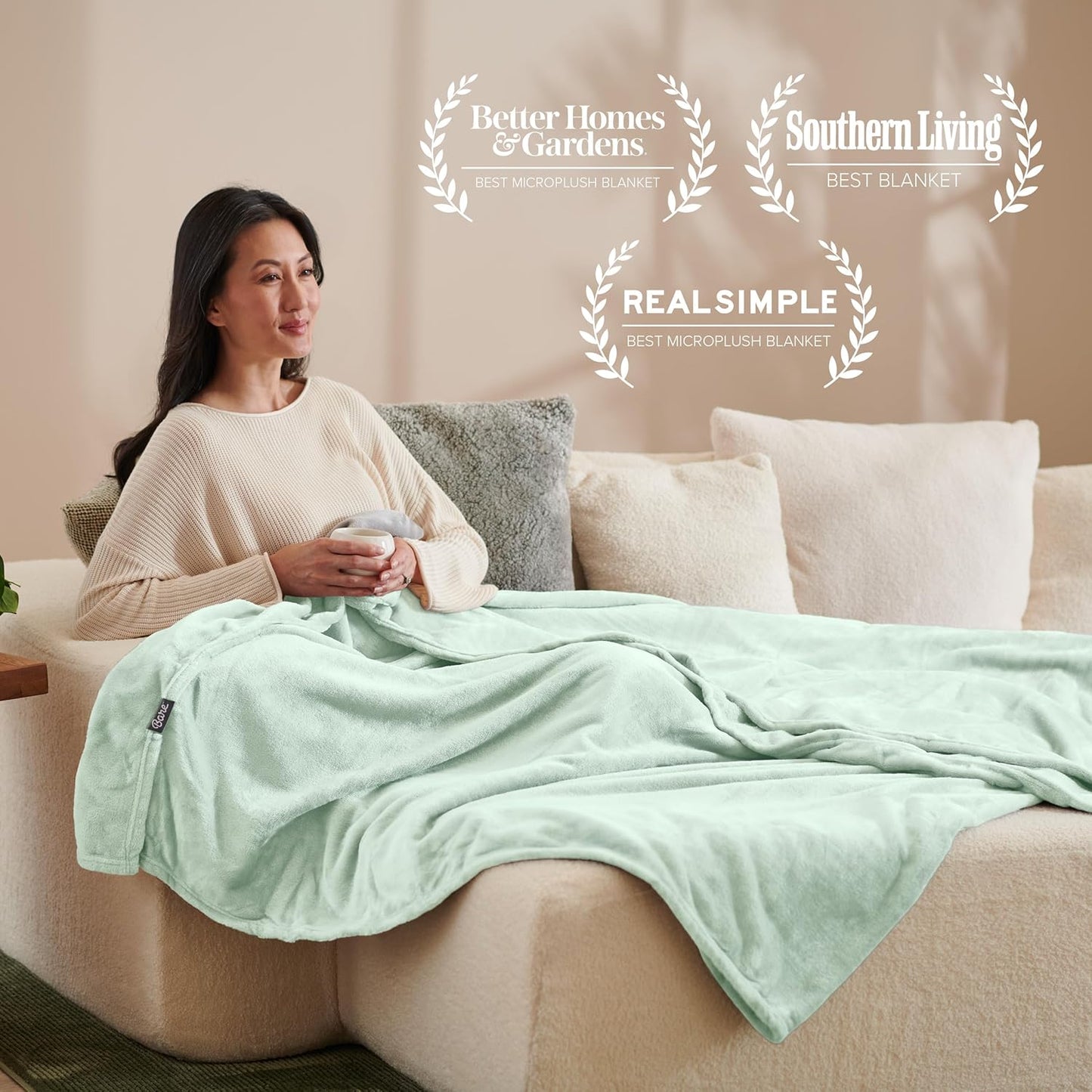 Fleece Blanket - King Size - Ultra-Soft Lightweight for Bed, Sofa, and Couch - Luxury Microplush - Cozy Warm Blanket (King, Spring Mint)