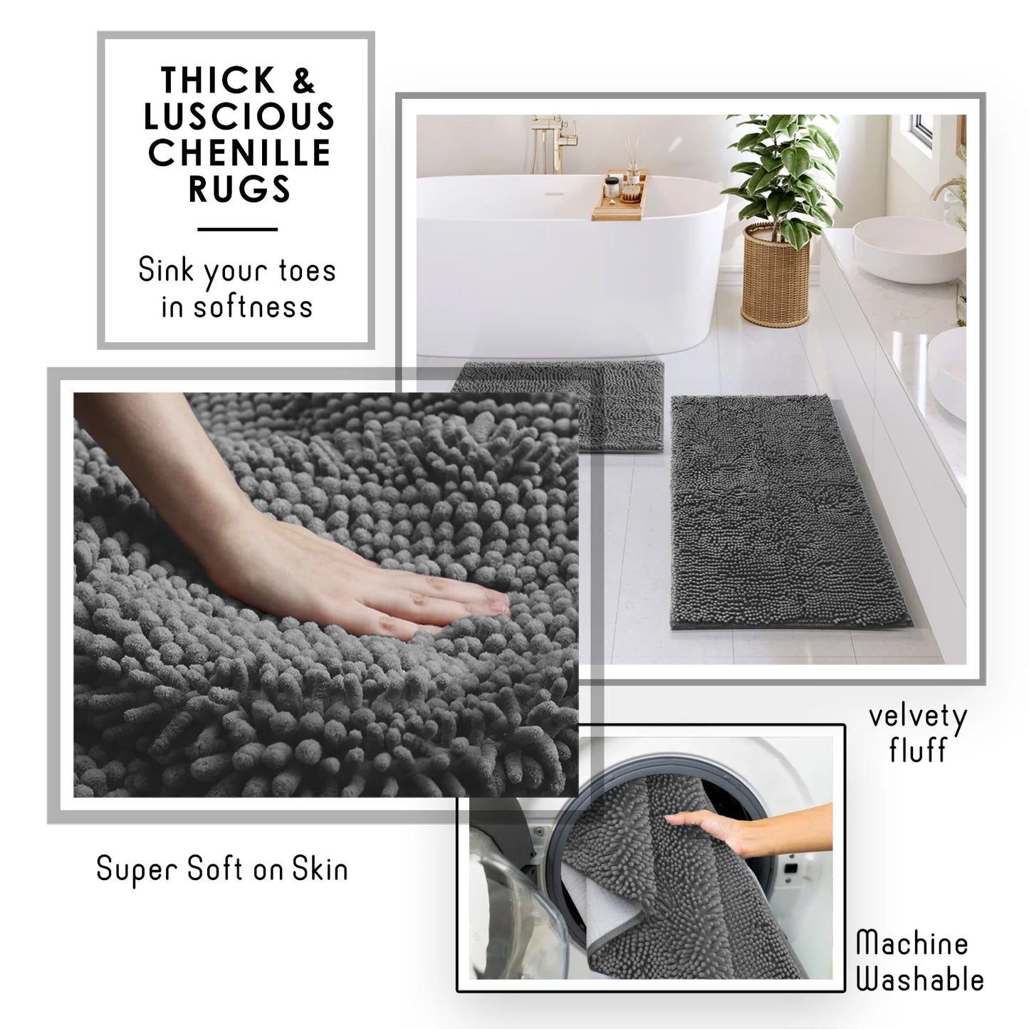 22 Piece Bamboo Bathroom Sets, Gray Bathroom Accessories Sets for Minimalistic Bathroom Décor