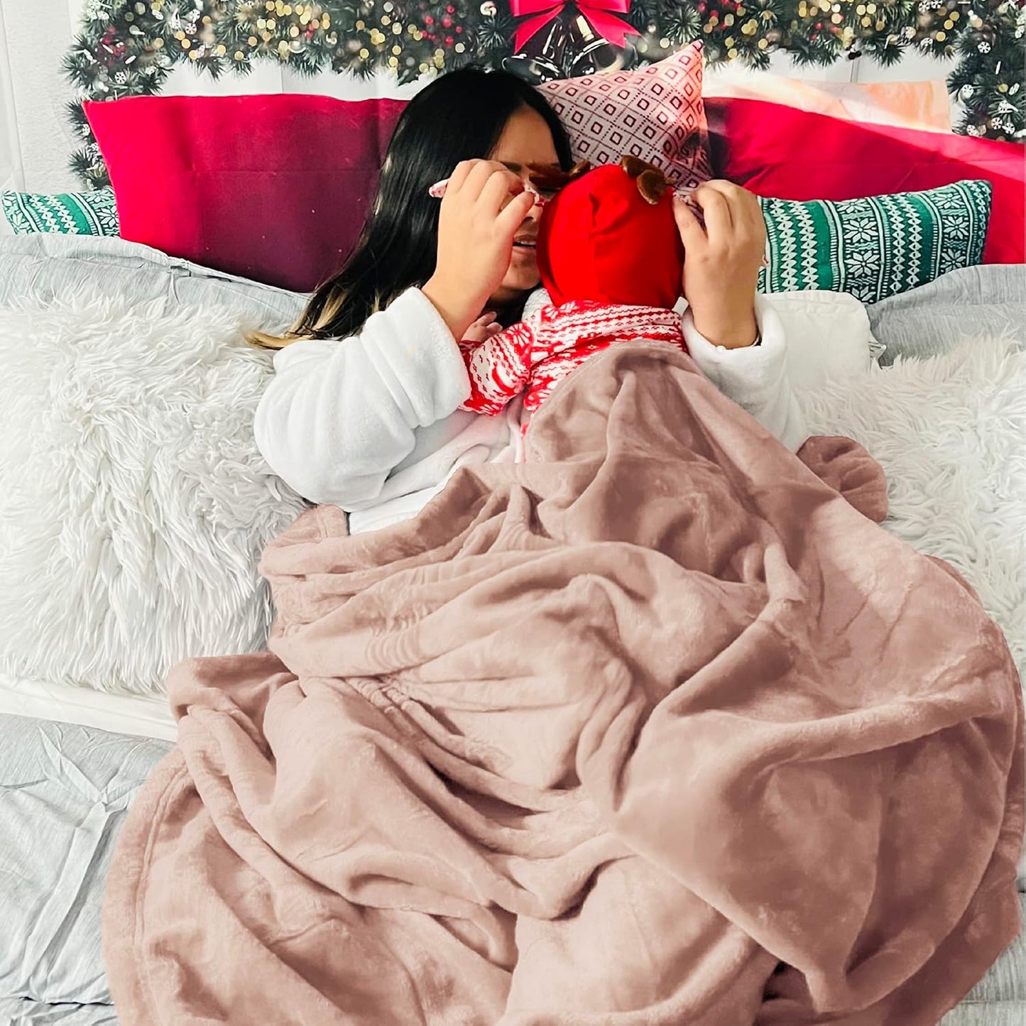 Gentlesoft Fleece Blanket Twin Size Dusty Pink - 300GSM Lightweight Plush Fuzzy Cozy Soft Warm Blanket for Bed, Sofa, Couch, Travel, Camping, 60X80 Inches