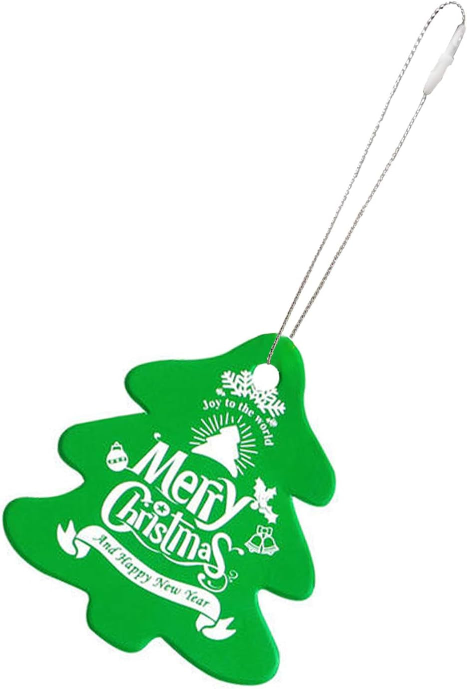 200Pcs Christmas Ornaments String Hanger Silver Precut Ribbon Hook for Christmas Tree Ornament Decorations with Snap Fastener