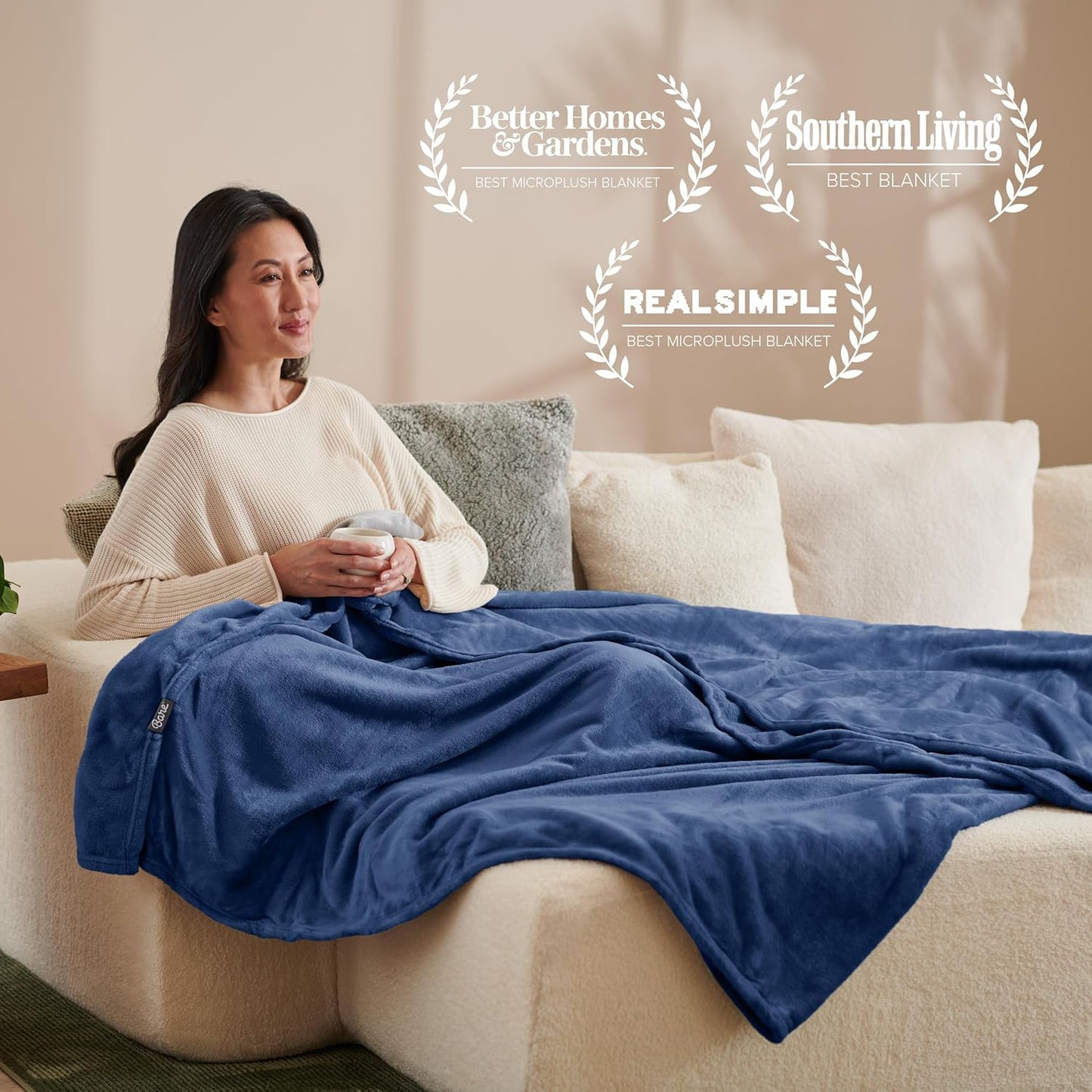 Fleece Blanket - King Size - Ultra-Soft Lightweight for Bed, Sofa, and Couch - Luxury Microplush - Cozy Warm Blanket (King, Dark Blue)