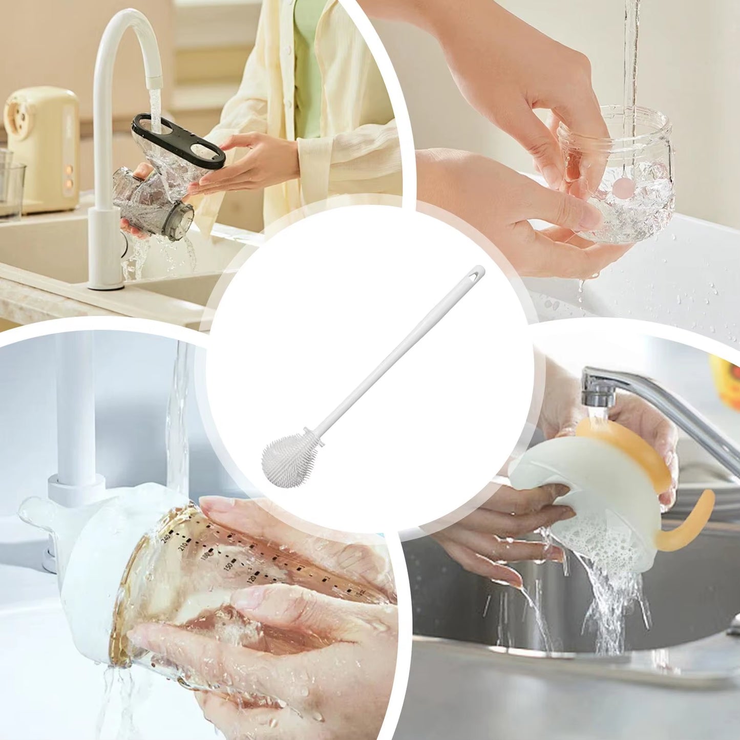 Water Bottle Brush 360 Flexible Wine Cup Washer Brush Baby Water Bottle Scrubber Long Handle Washer for Tumblers Mugs Flasks