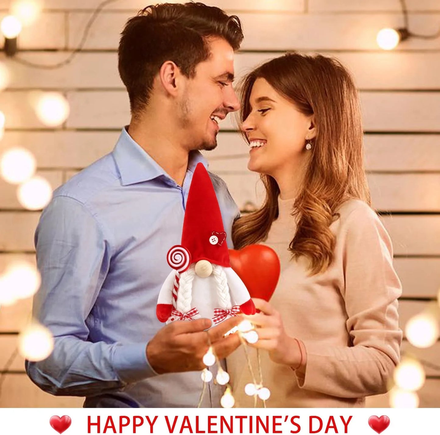 2PCS Valentines Day Gnome Plush Decorations Swedish Tomte Gnomes, Romantic Valentines Day Decor Scandinavian Gnomes Decorations, 11.4 Inche