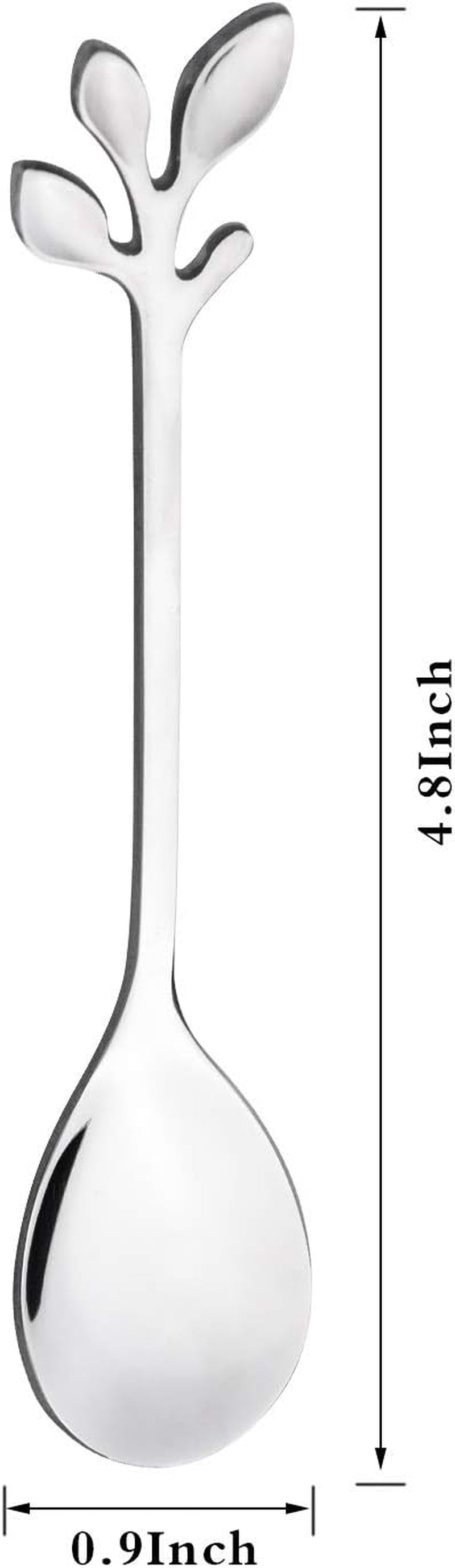 12-Pack Stainless Steel Creative Coffee & Dessert Spoons, 4.8 Inches (Silver, Style 4)