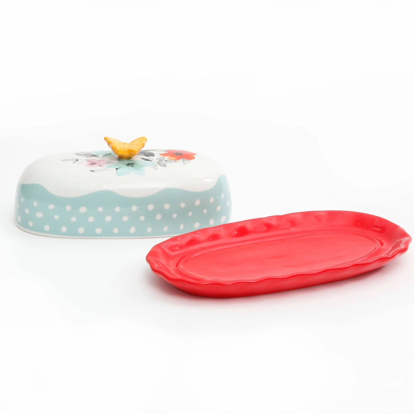 Flea Market Floral 6.4" Butter Dish