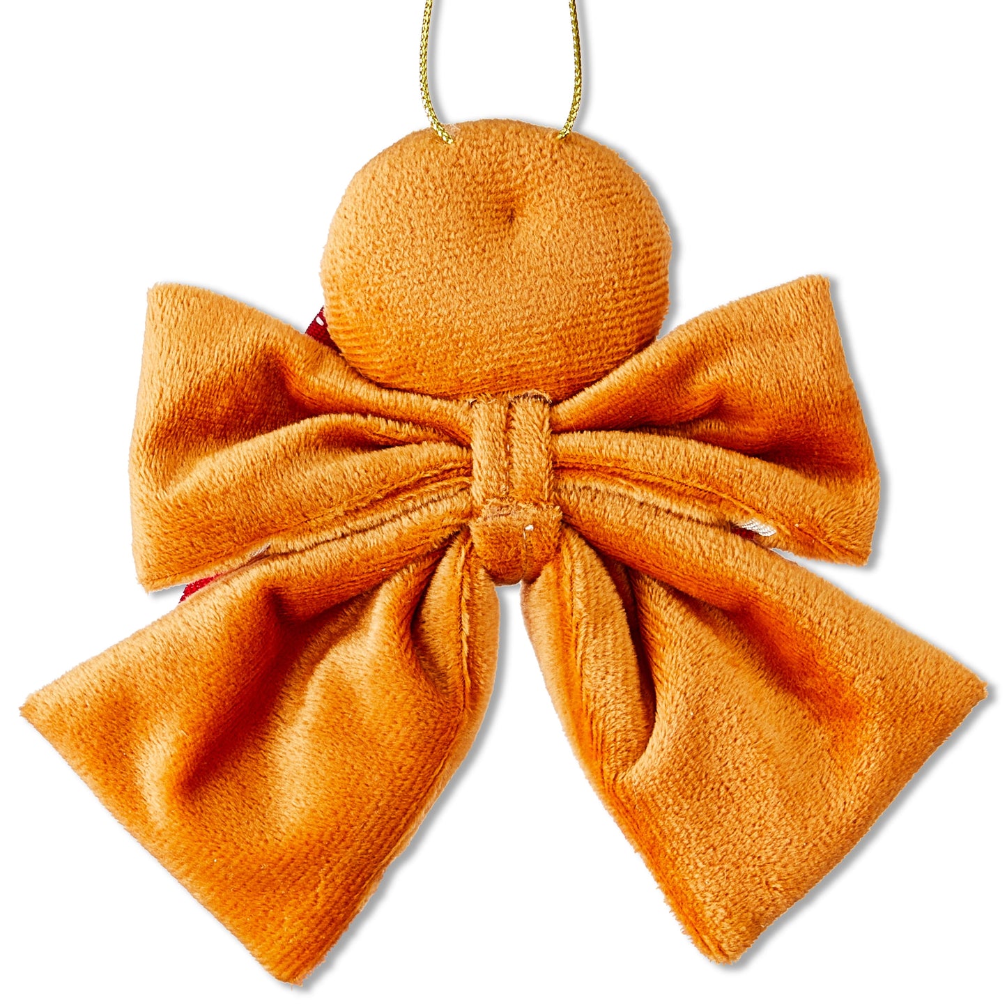 Brown Gingerbread Man Bow Christmas Ornament, 6", by