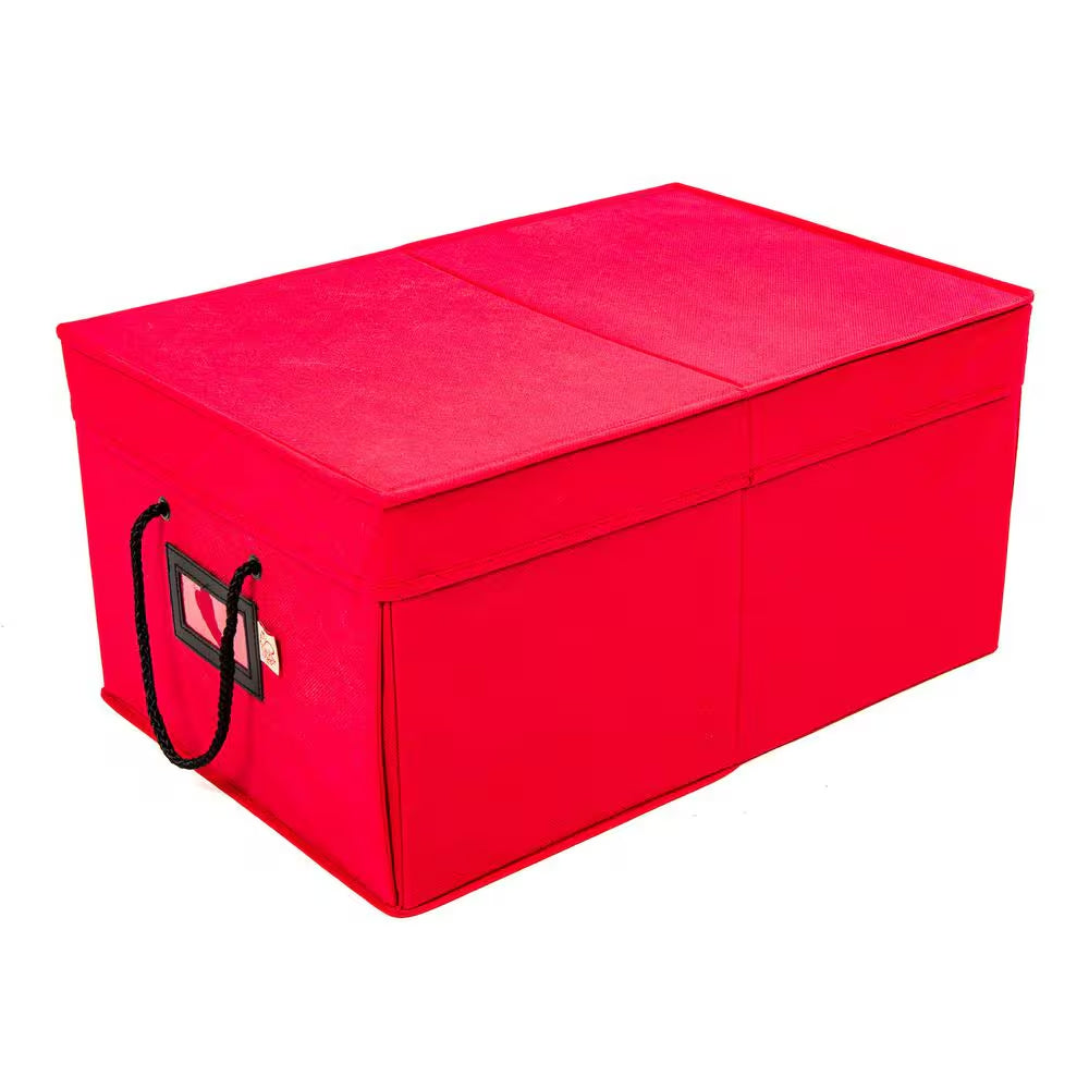 3-Drawer Christmas Ornament Storage Box (72 Ornaments) - Red