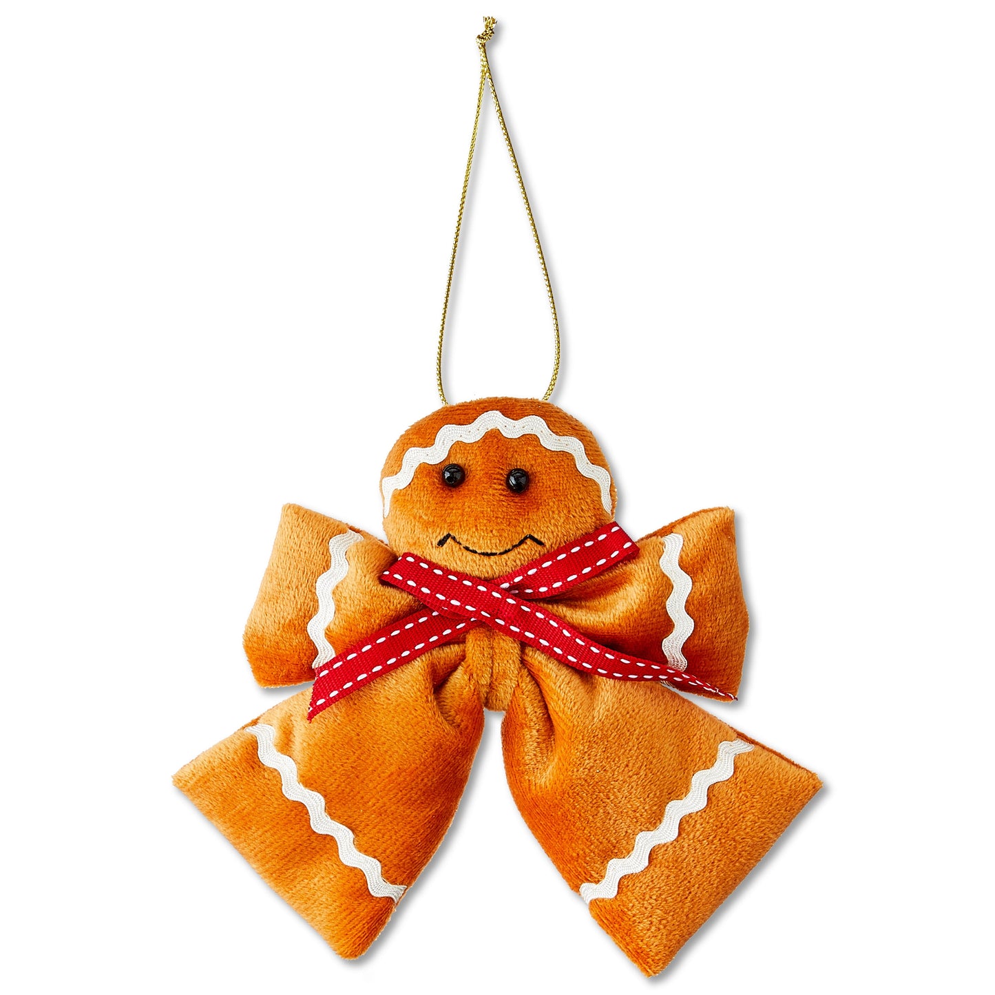 Brown Gingerbread Man Bow Christmas Ornament, 6", by