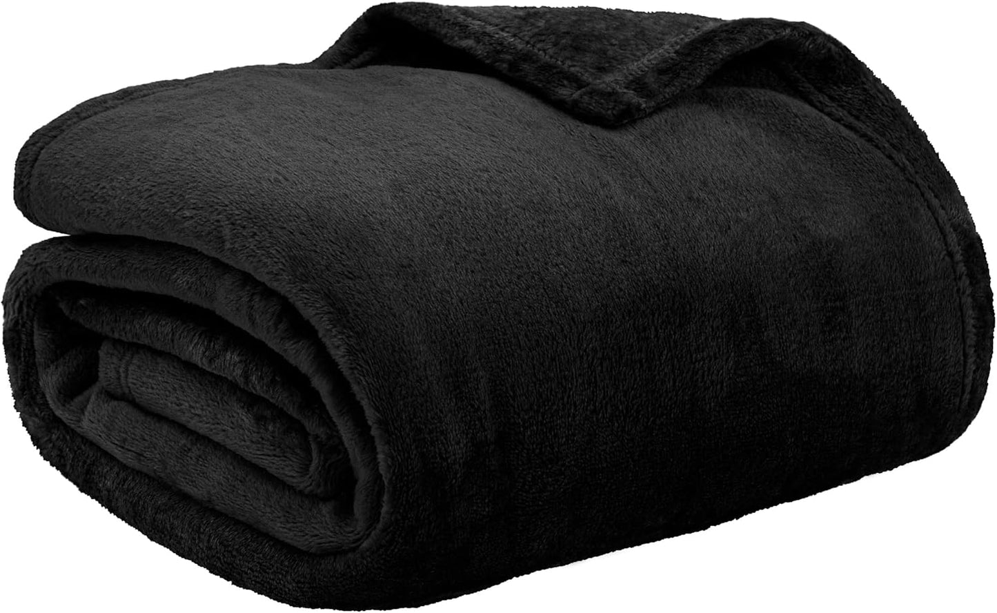 Black Fleece Throw Blanket for Couch Twin Size, Super Soft Fuzzy Flannel Throw for Sofa, Luxury Plush Microfiber Blanket Twin Bed, Home Decorative Velvet Gift Blanket, 60X80