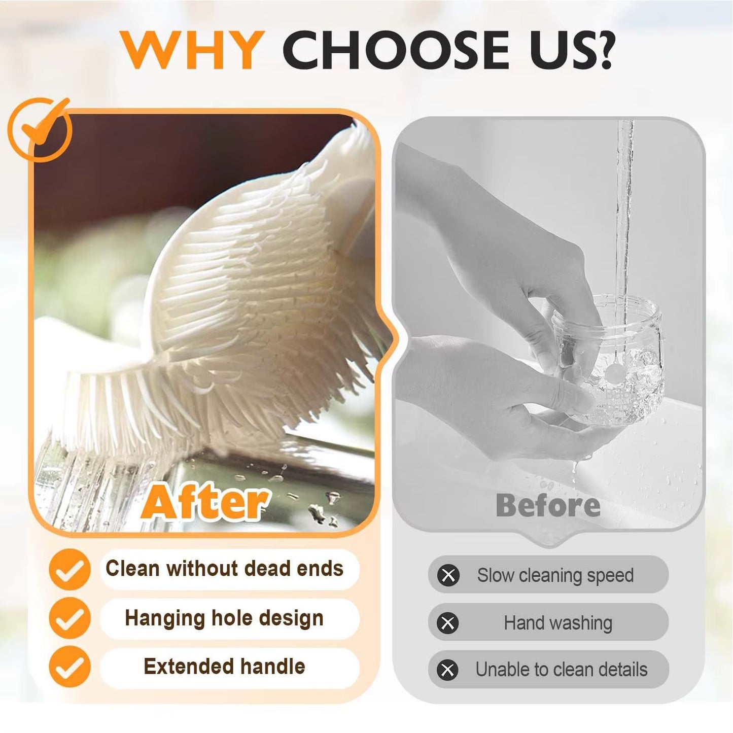 Water Bottle Brush 360 Flexible Wine Cup Washer Brush Baby Water Bottle Scrubber Long Handle Washer for Tumblers Mugs Flasks
