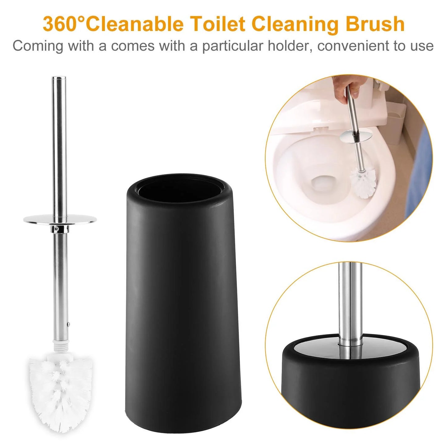 6 Pcs Bathroom Accessories Set, Plastic Bathroom Set Lightweight Durable for Home Bathroom Unisex Adults Kids, Black