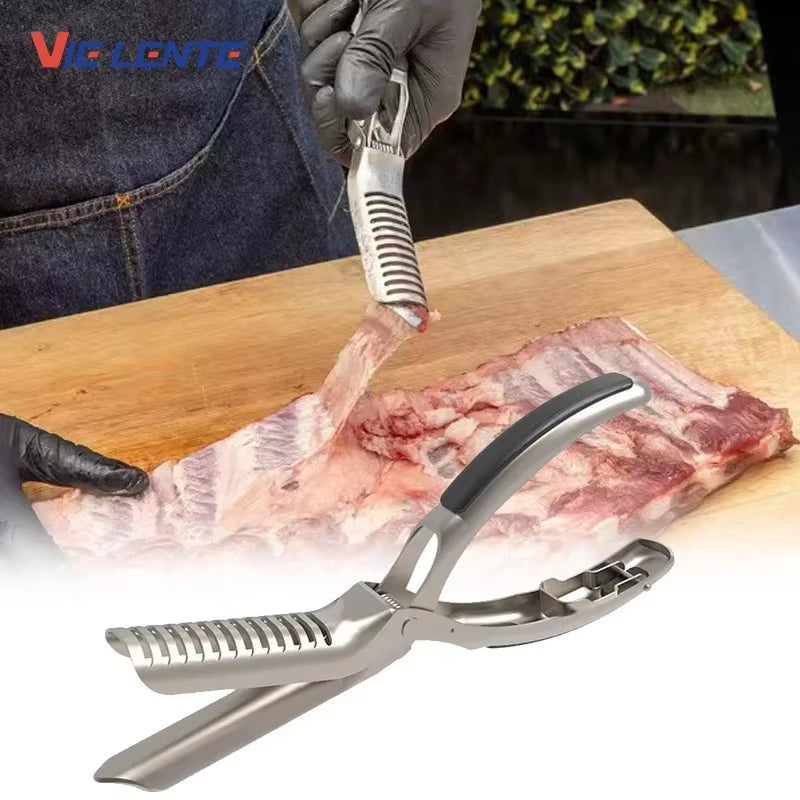 1Pc BBQ Rib Skinner Rib Prep Tool Barbecue Tool for Home Kitchen Restaurant Camping Portable Lightweight Kitchen Accessories