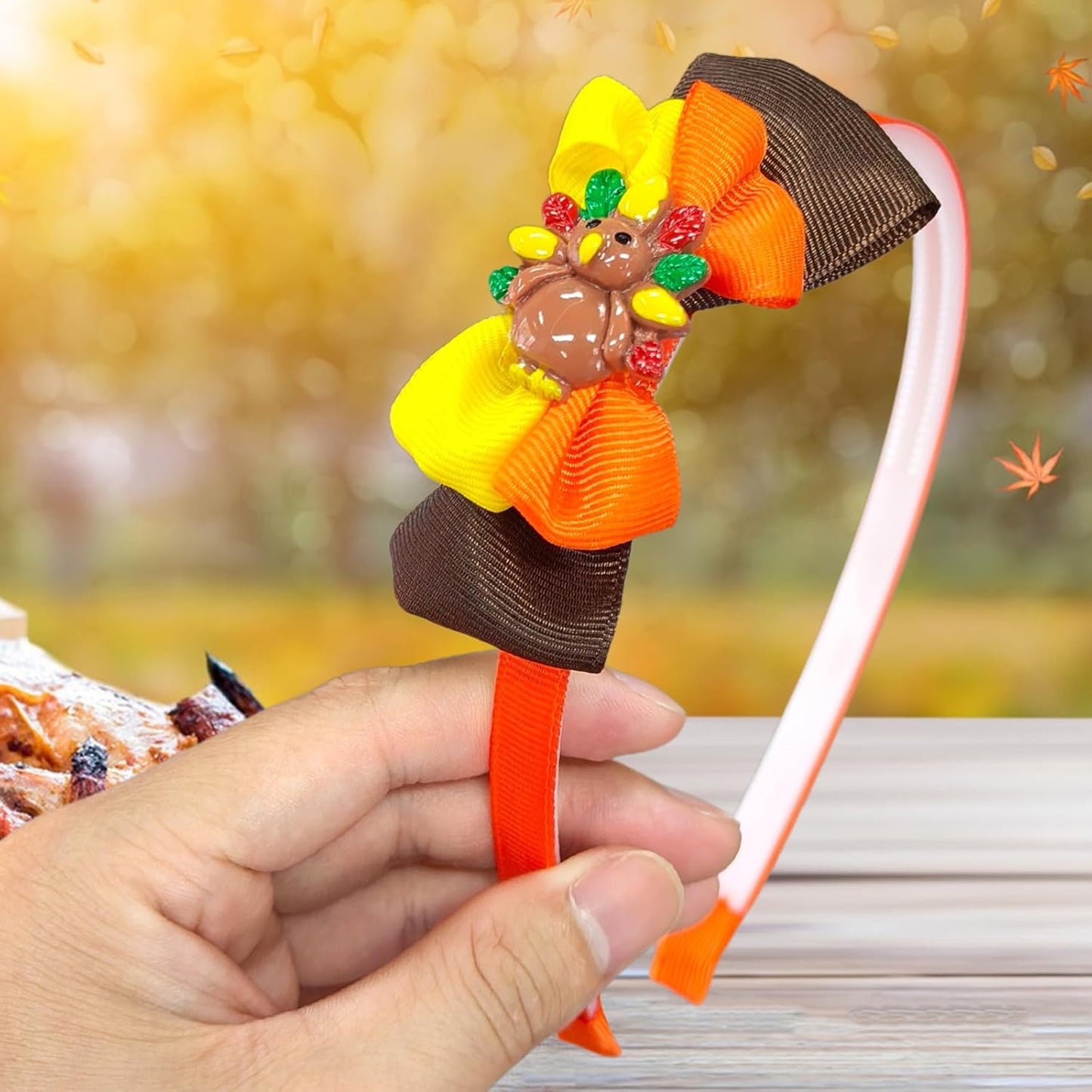 Thanksgiving Bow Headband Cute Turkey Hair Band for Girls Baby Thanksgiving Hair Accessories Party Gift Thanksgiving Hair Band for Kids Girls