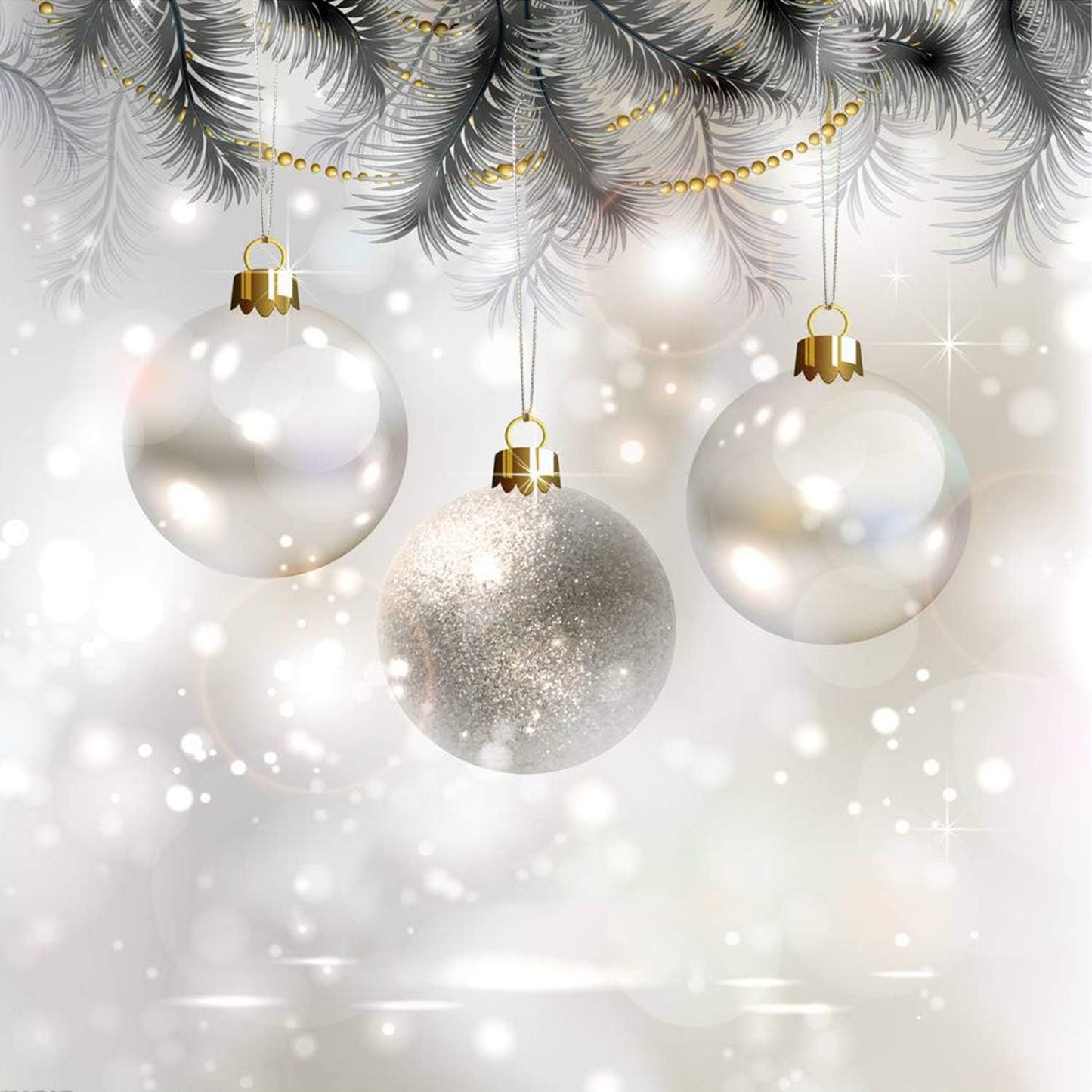 200Pcs Christmas Ornaments String Hanger Silver Precut Ribbon Hook for Christmas Tree Ornament Decorations with Snap Fastener