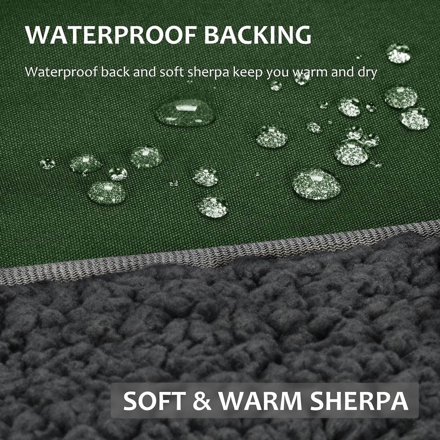 Large Waterproof Outdoor Blanket, Soft Warm Windproof Stadium Blanket with Sherpa Fleece and Foldable for Outdoor Sport, Baseball, Football, Beach, Concerts, Car