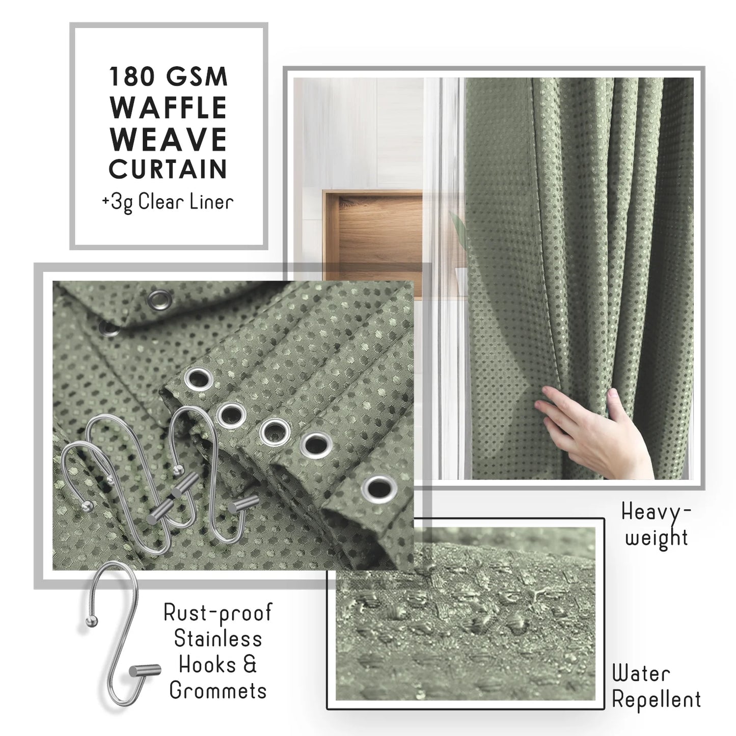 20 Piece Bamboo Bathroom Sets, Sage Green Bathroom Accessories Set for Minimalistic Bathroom Décor