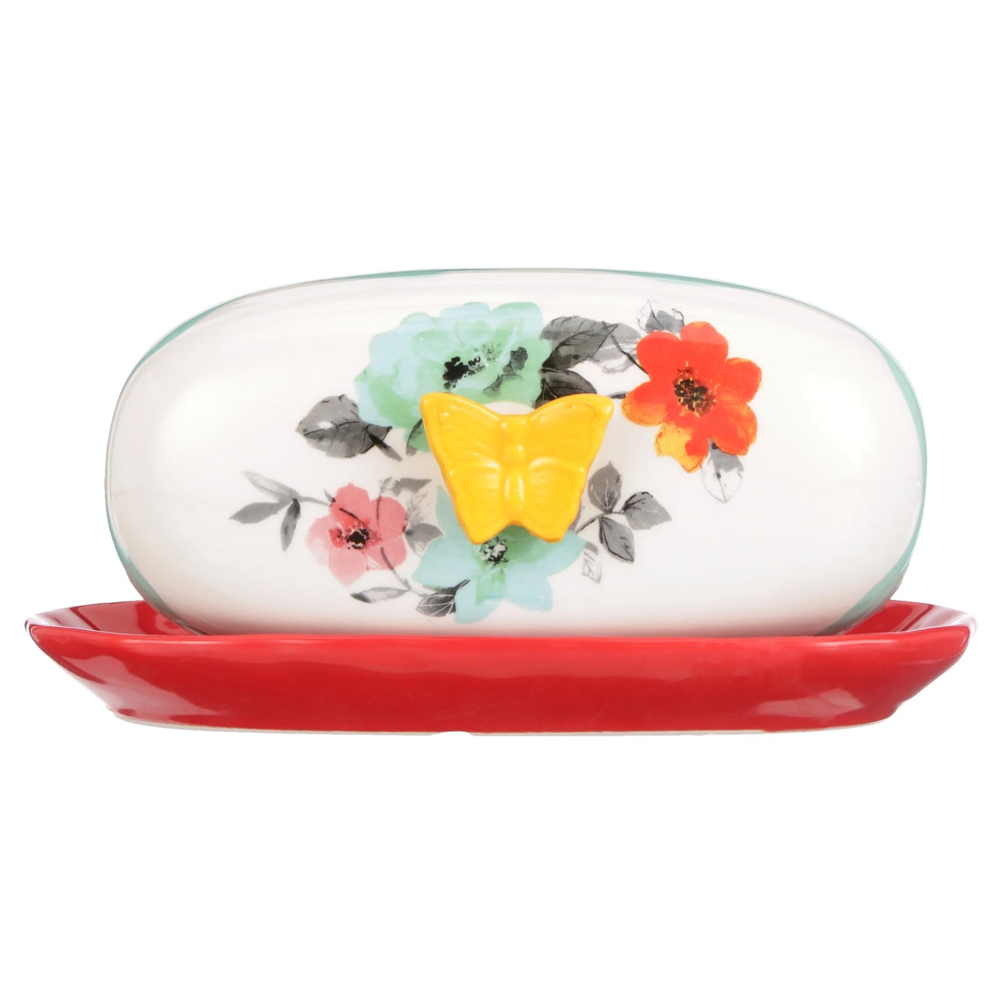 Flea Market Floral 6.4" Butter Dish