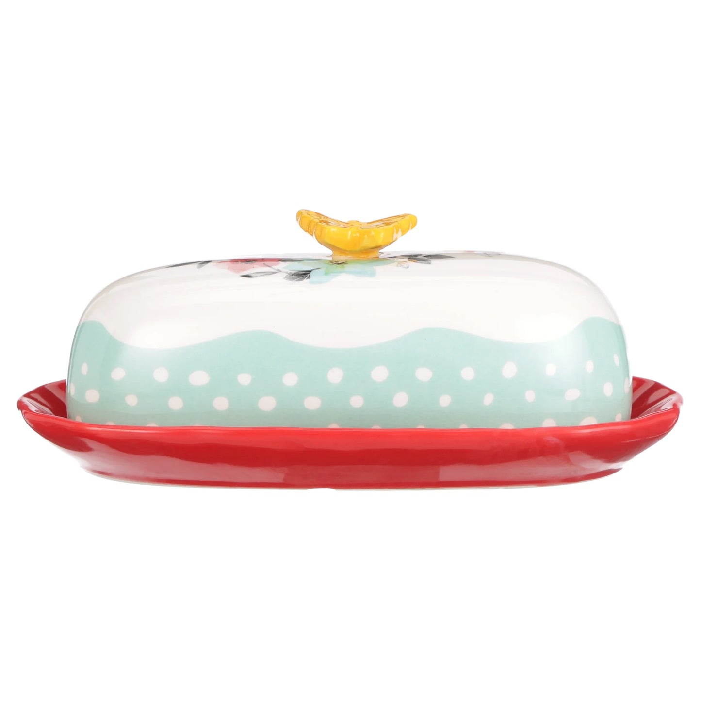 Flea Market Floral 6.4" Butter Dish