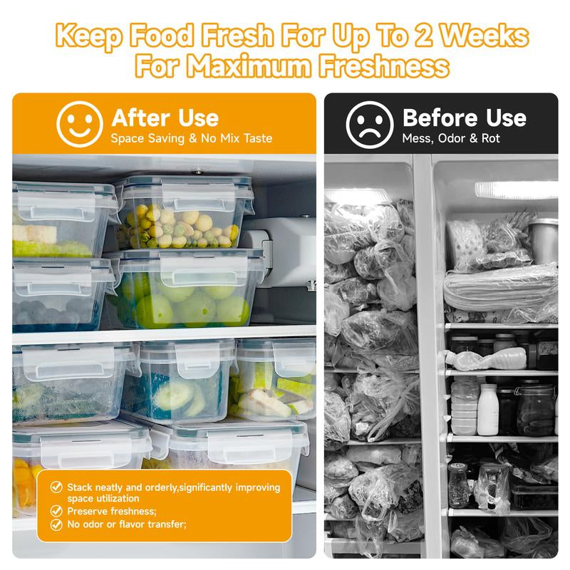 Essential 24-Piece Food Storage Box Set with 24 Lids & 24 Containers Sealed Plastic Utensil Set for Pantry Travel Outdoor Picnic Kitchen Tidying Includes Labels Markings 48-Piece Set