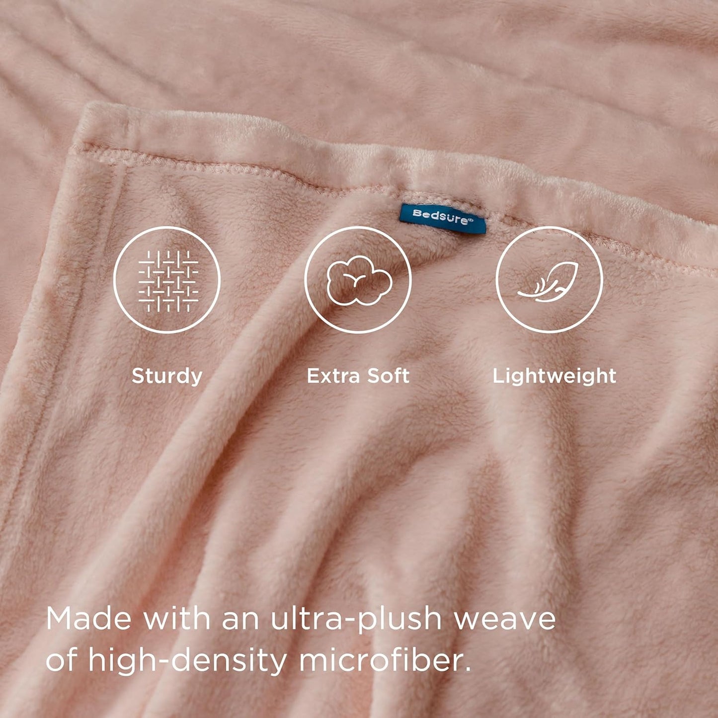 Gentlesoft Fleece Blanket Twin Size Dusty Pink - 300GSM Lightweight Plush Fuzzy Cozy Soft Warm Blanket for Bed, Sofa, Couch, Travel, Camping, 60X80 Inches