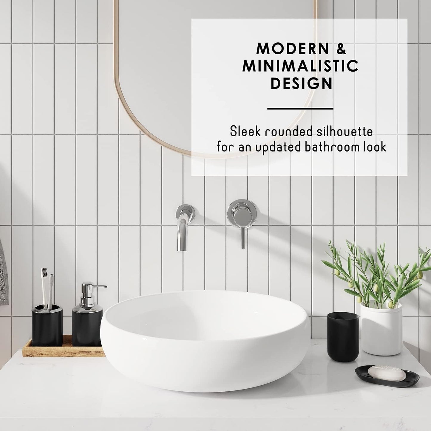 Clara Clark Bathroom Accessories Set - Bathroom Set with Adhesive Corner Shower