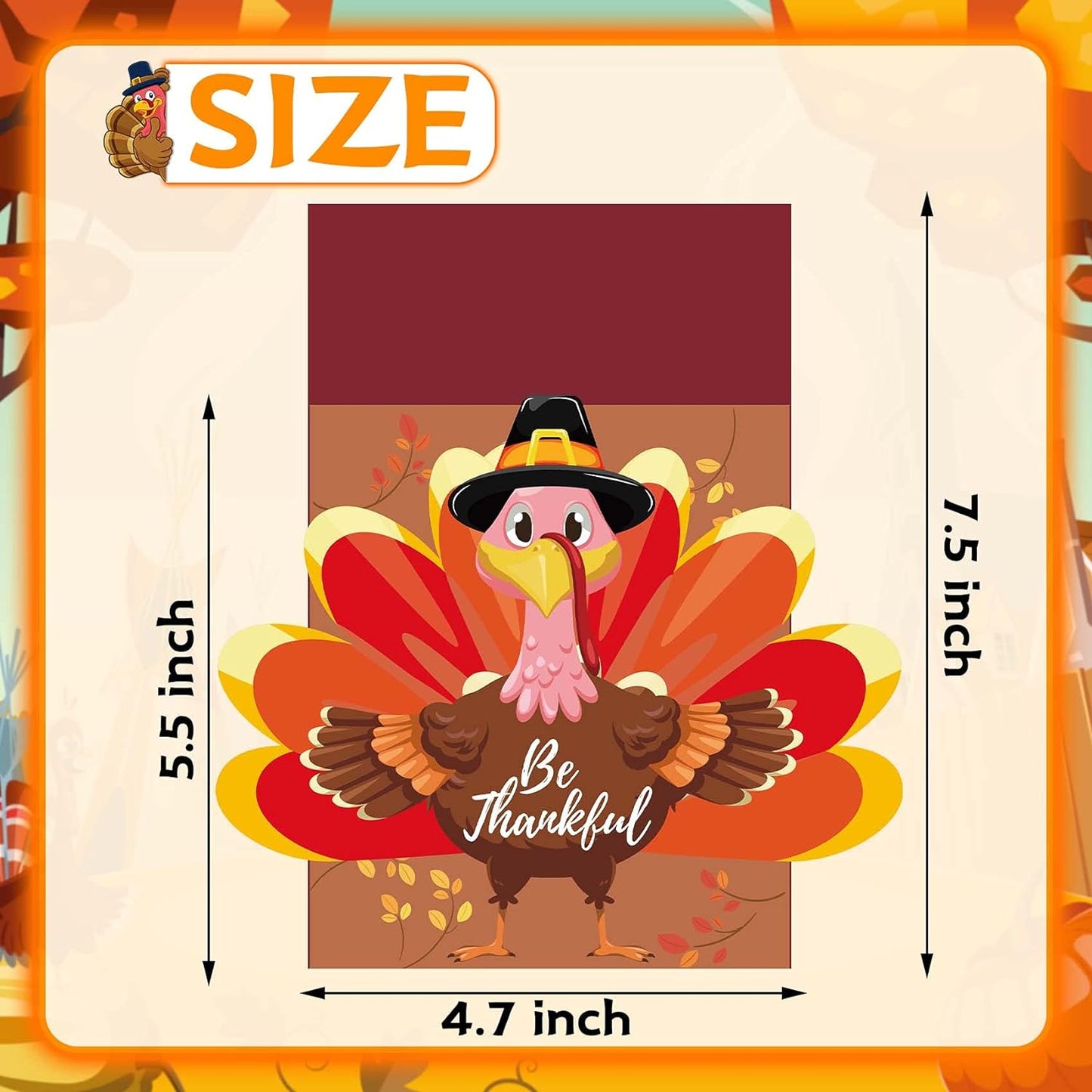 24PCS Thanksgiving Cutlery Holder Set - Turkey Utensil Decor for Autumn Fall Harvest Party Table Decoration