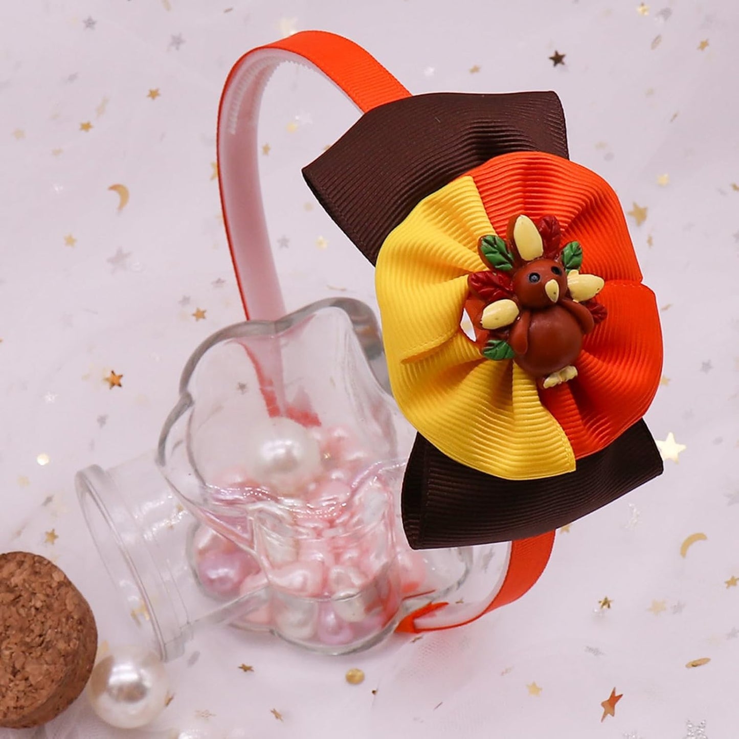 Thanksgiving Bow Headband Cute Turkey Hair Band for Girls Baby Thanksgiving Hair Accessories Party Gift Thanksgiving Hair Band for Kids Girls