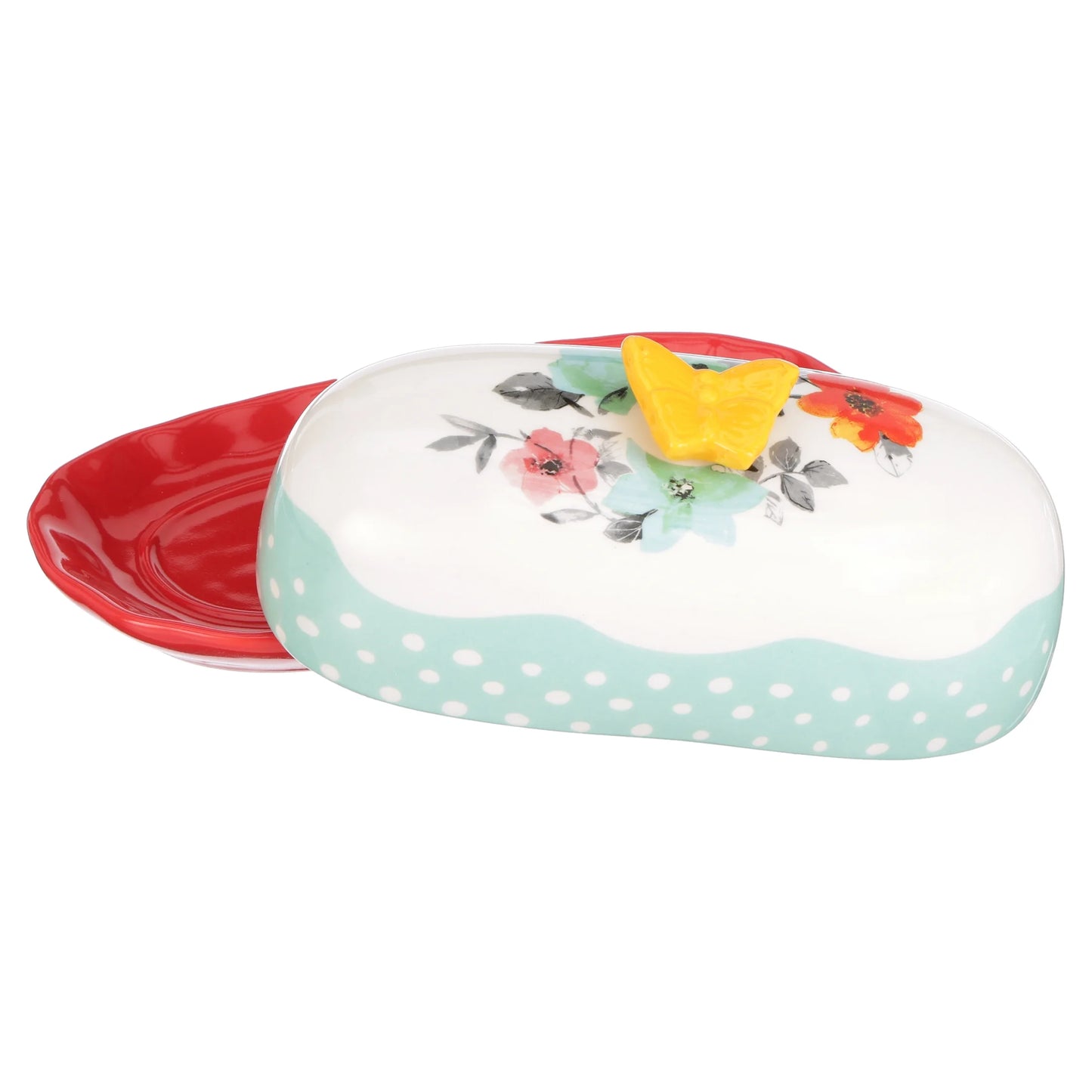 Flea Market Floral 6.4" Butter Dish