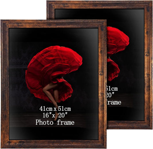 16X20 Picture Frames Set of 2 Rustic 20X16 Photo Frame for Vertical Horizontal Wall Hanging