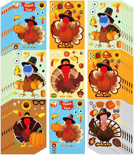Thanksgiving Activities for Kids Thanksgiving Stickers for Kids 30 PCS Make a Turkey Stickers Thanks Giving Crafts for Kid