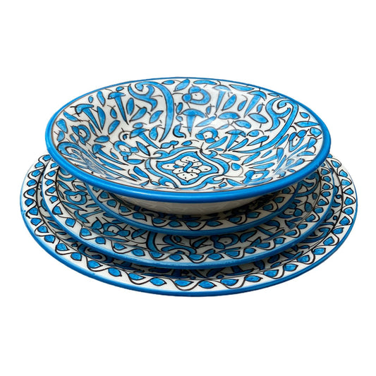 Handmade and Hand-Painted Moroccan Ceramic Plate, Moroccan Handmade Ceramic Dinner Dish / Dessert Plate / Soups Bowls