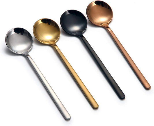 8 Pcs Coffee Spoons Teaspoons 5.3-Inch Matte Frosted Handle Stainless Steel Espresso Spoons for Coffee Ice Cream Sugar Dessert Cake Soup