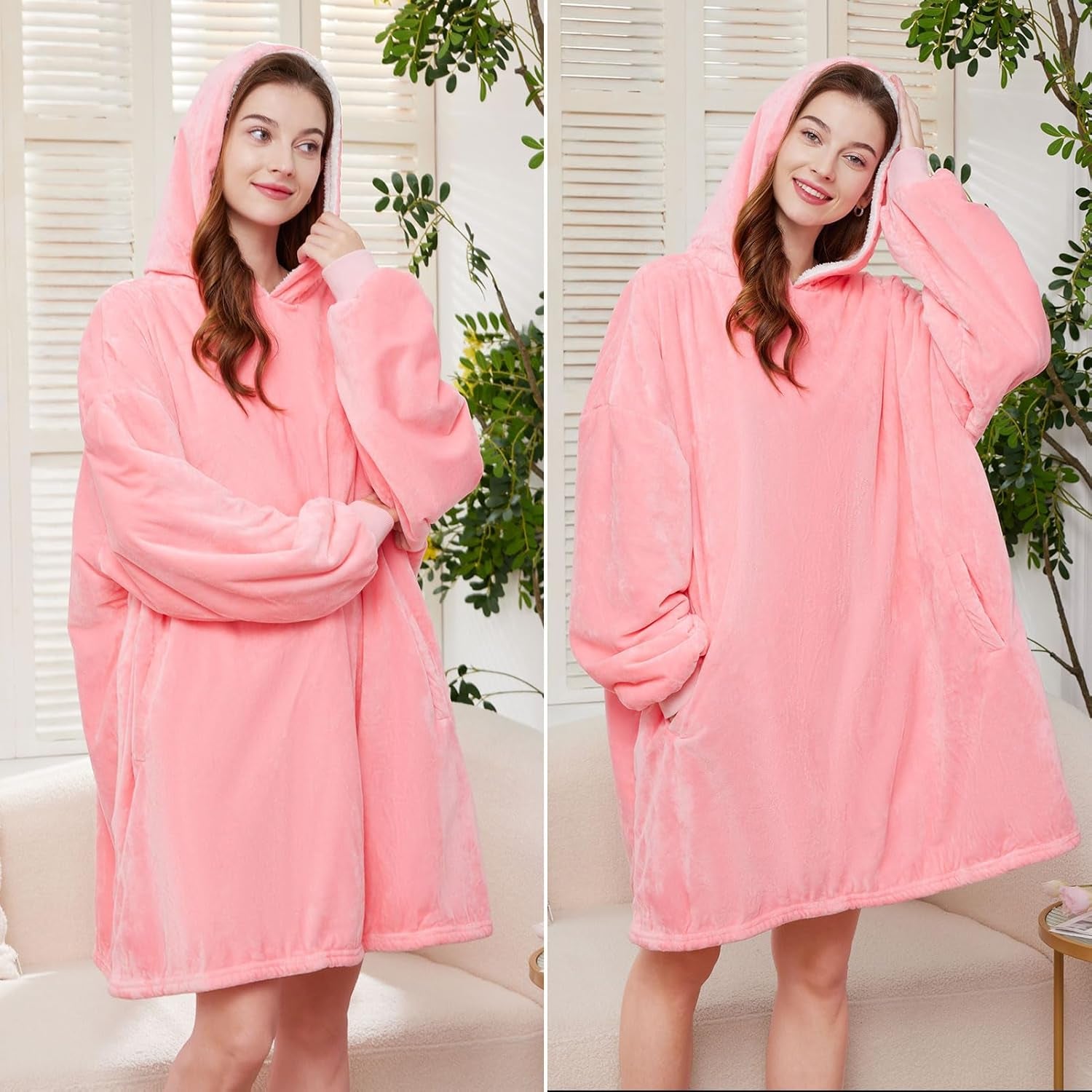 Blanket Sweatshirt,Oversized Sherpa Hooded Blanket Hoodie,Fleecehug Hoodie Wearable Blanket for Women Men Kids