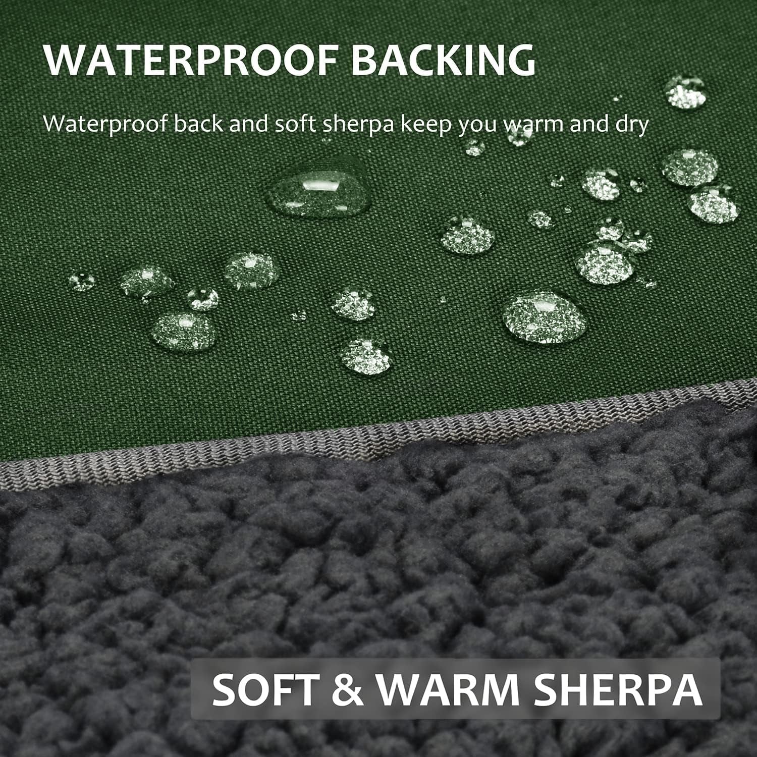 Large Waterproof Outdoor Blanket, Soft Warm Windproof Stadium Blanket with Sherpa Fleece and Foldable for Outdoor Sport, Baseball, Football, Beach, Concerts, Car