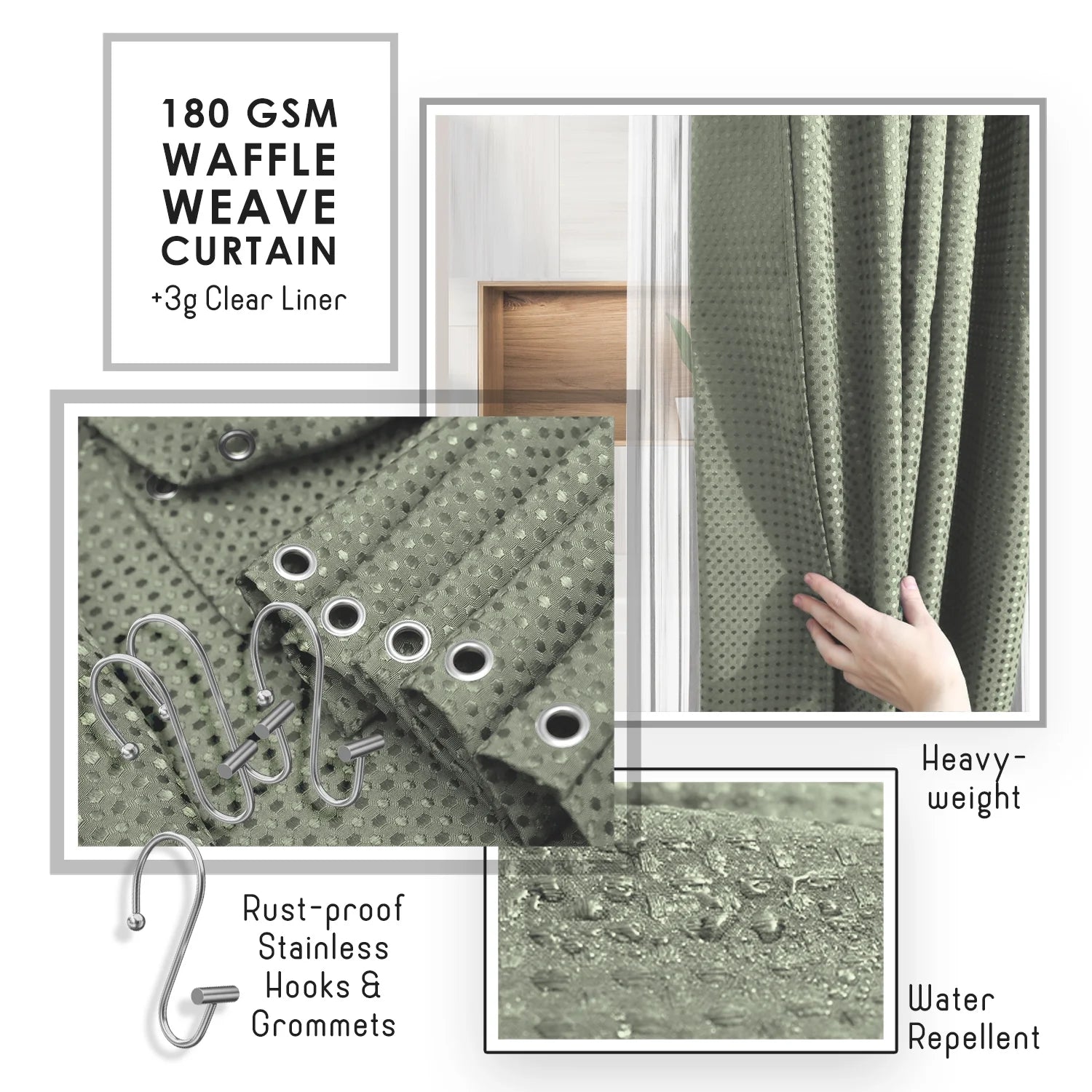 20 Piece Bamboo Bathroom Sets, Sage Green Bathroom Accessories Set for Minimalistic Bathroom Décor