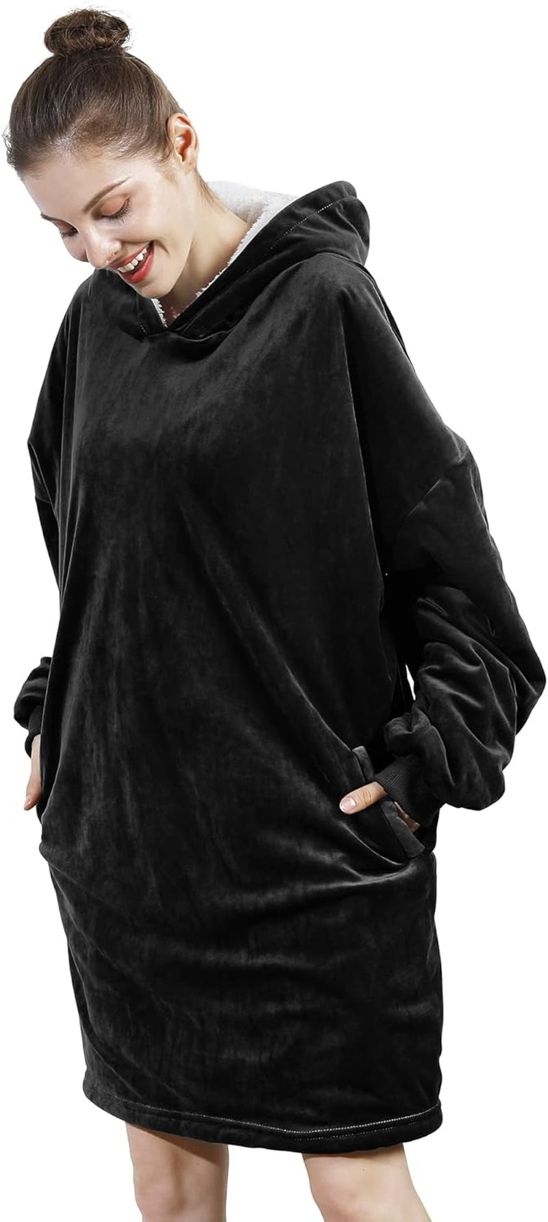 Blanket Sweatshirt,Oversized Sherpa Hooded Blanket Hoodie,Fleecehug Hoodie Wearable Blanket for Women Men Kids