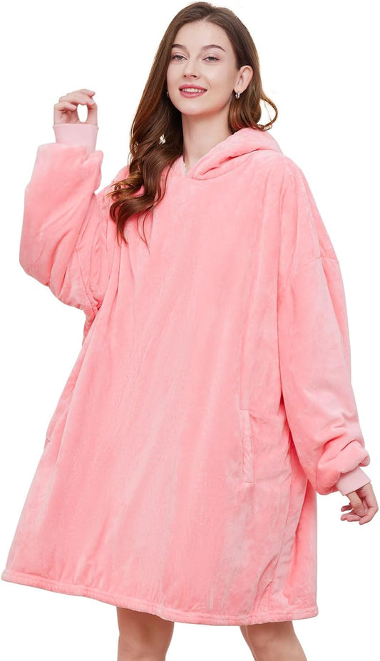 Blanket Sweatshirt,Oversized Sherpa Hooded Blanket Hoodie,Fleecehug Hoodie Wearable Blanket for Women Men Kids